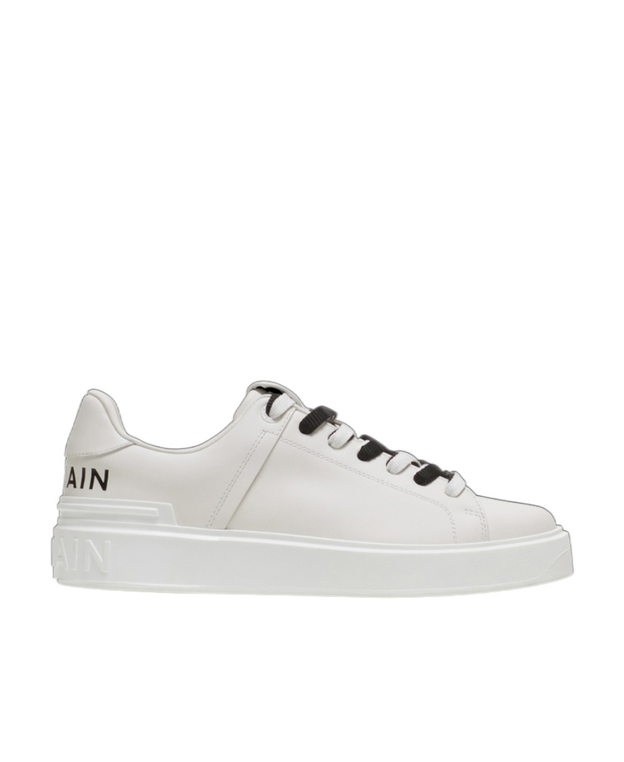 Balmain B-court Leather Trainers In White