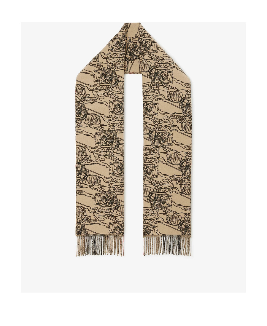 Burberry Ekd Reversible Scarf In Nude