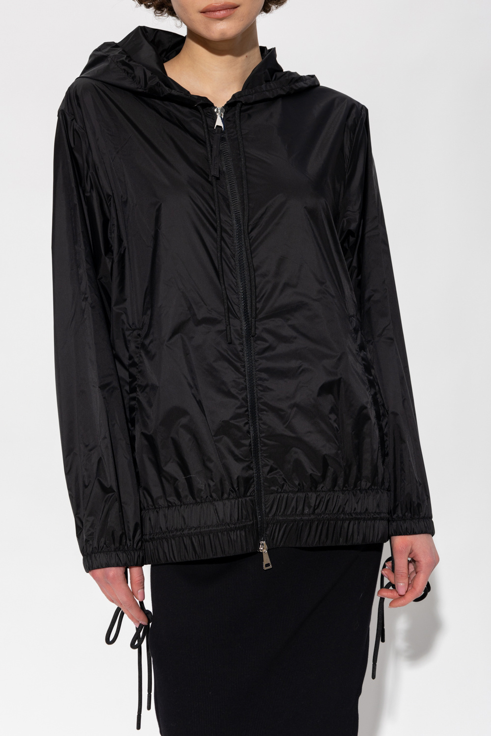 Moncler Hooded Rain Jacket In Black