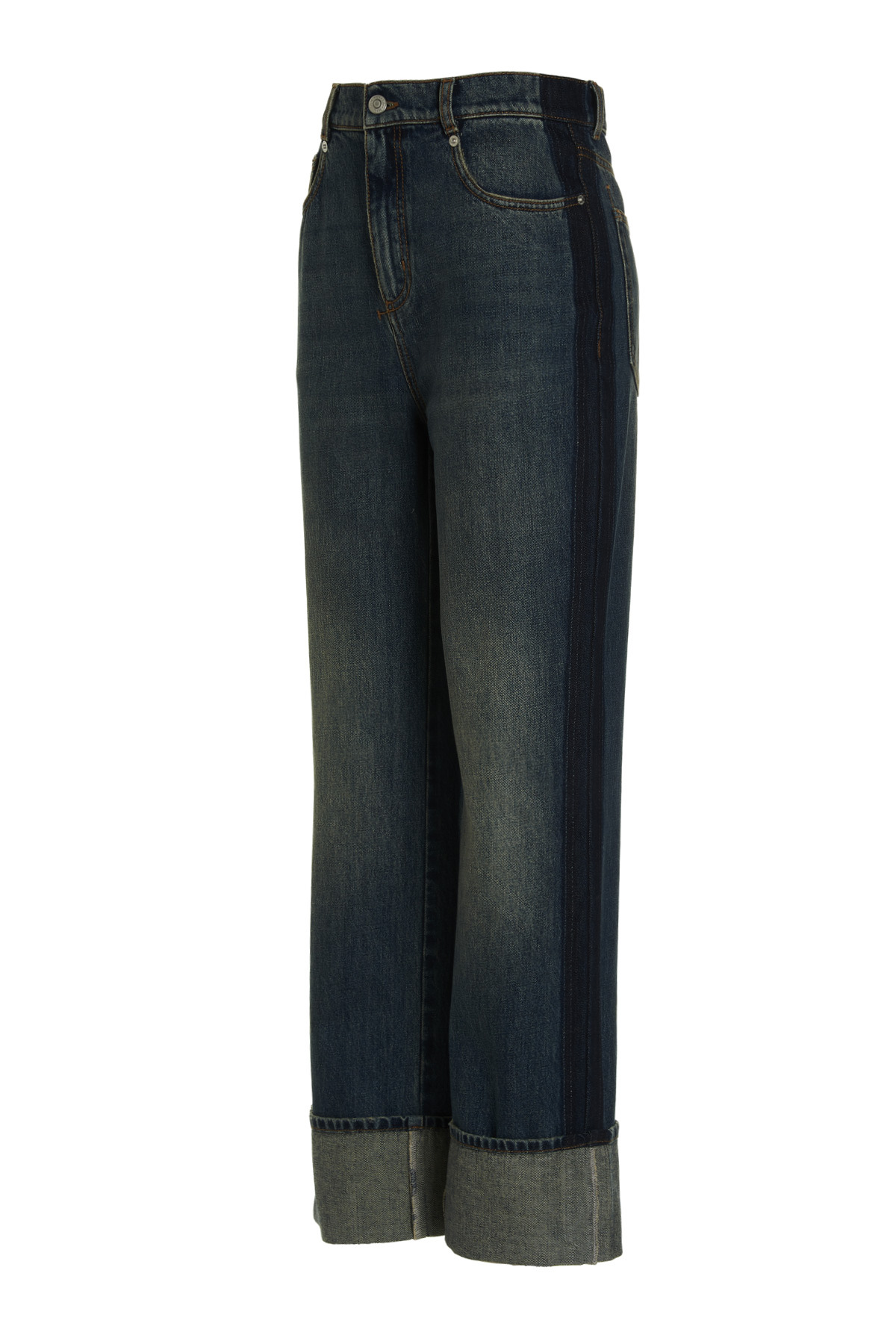 Alexander Mcqueen Turn-up Hem Straight-leg Jeans In Blue