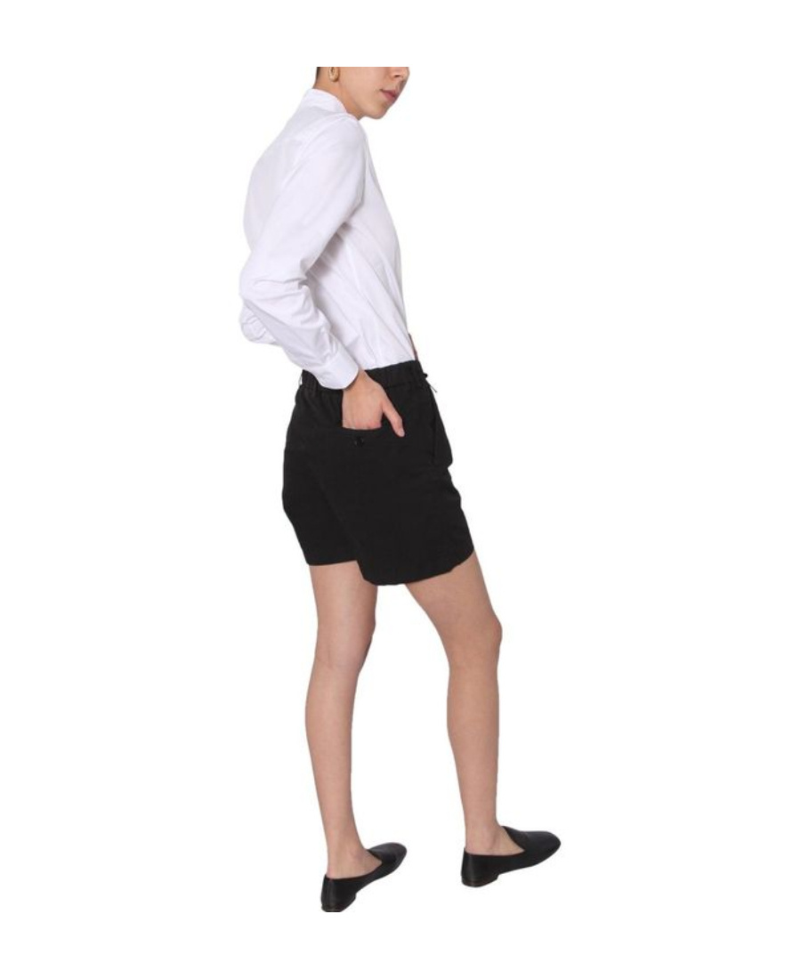Aspesi Cotton Twill Bermuda Shorts In Black