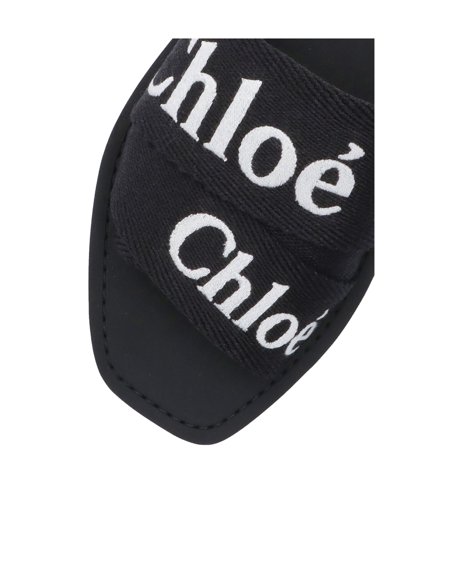 Chloé Black Woody Sandals In Black