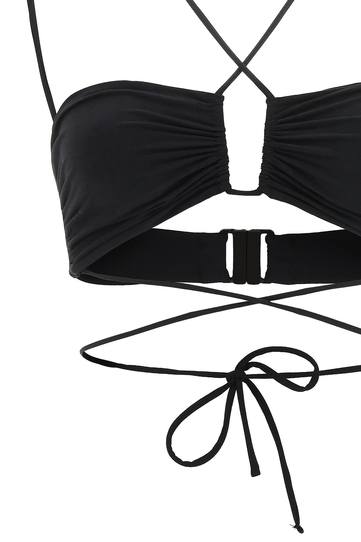 Magda Butrym Beaded Cut-out Bikini Bottoms In Black