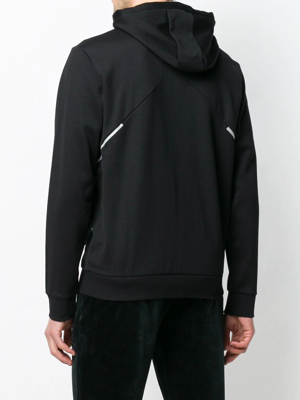 HUGO BOSS LOGO EMBROIDERED PATCH HOODED SWEATER