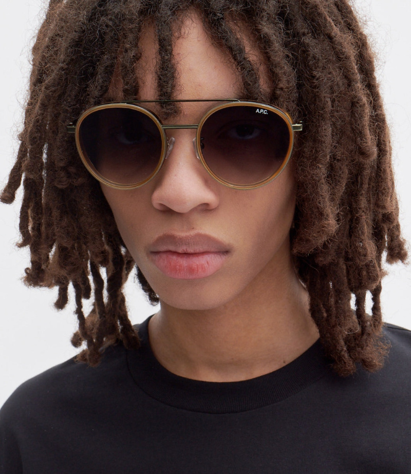 Apc Nico Sunglasses One Size Milky Yellow In Blue