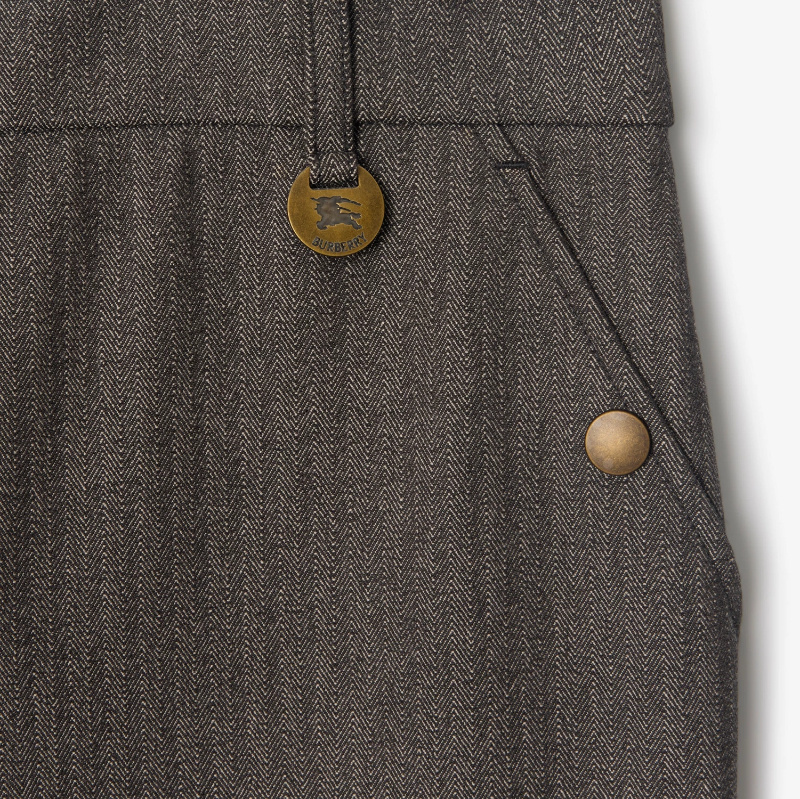 Burberry Stretch Cotton Herringbone Jodhpurs In Gray