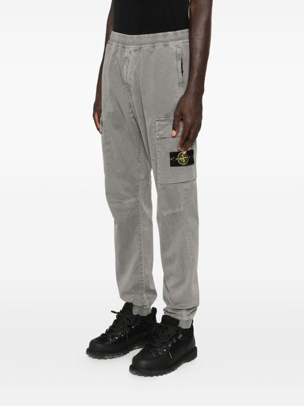 Stone Island Elastic Waist Sweatpants In Gray