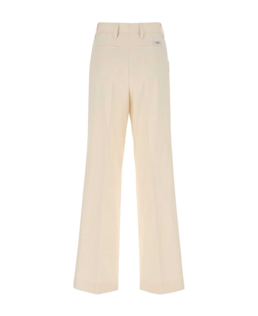 Prada Pressed-crease Tailored Trousers In Nude