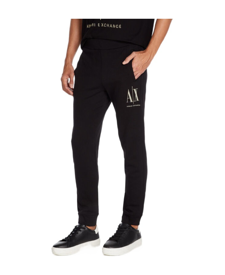 Armani Exchange Logo Trousers In Black