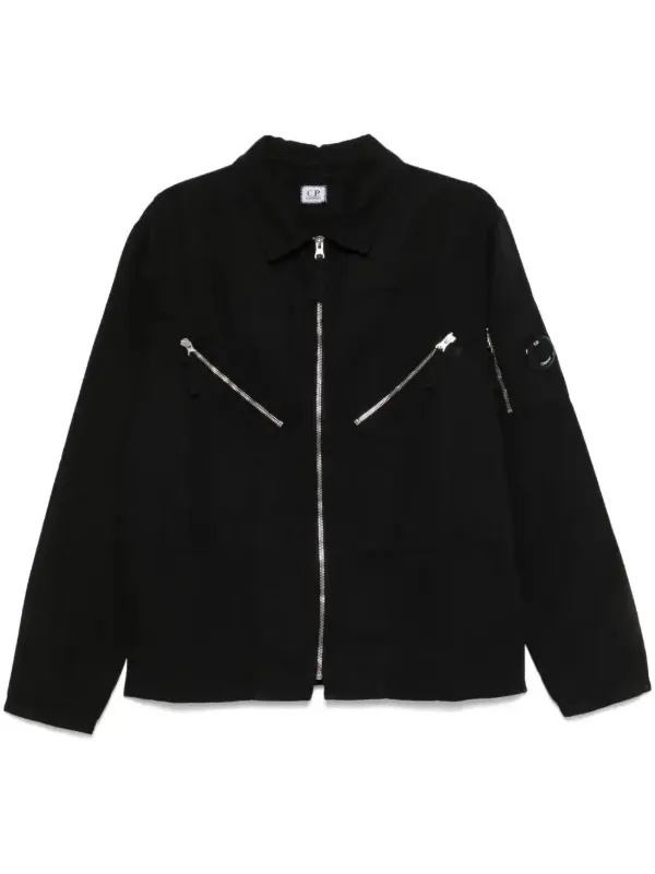 C.p. Company C. P. Company Lens-detail Shirt Jacket In Black