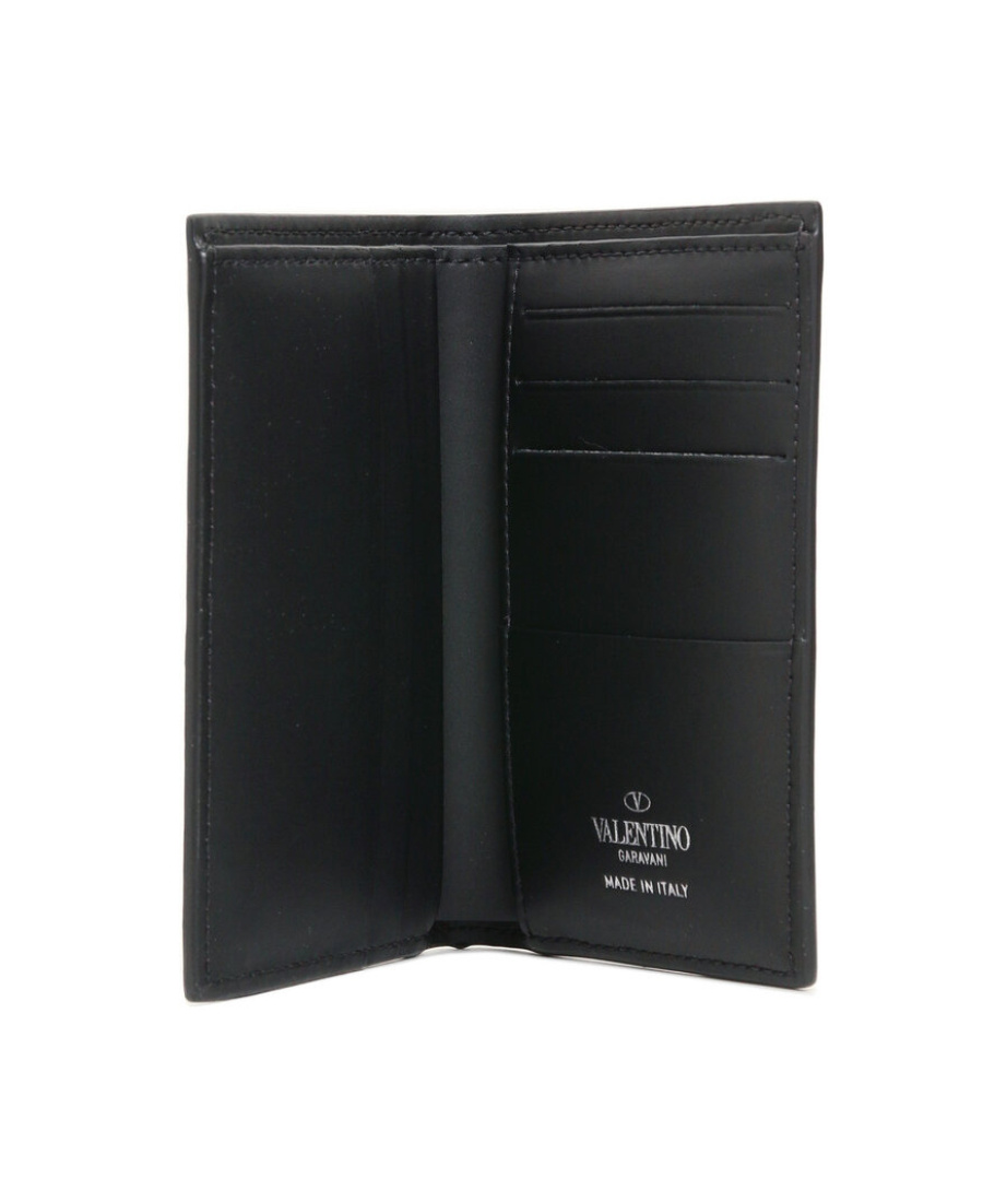 Valentino Vltn Leather Cardholder In Black