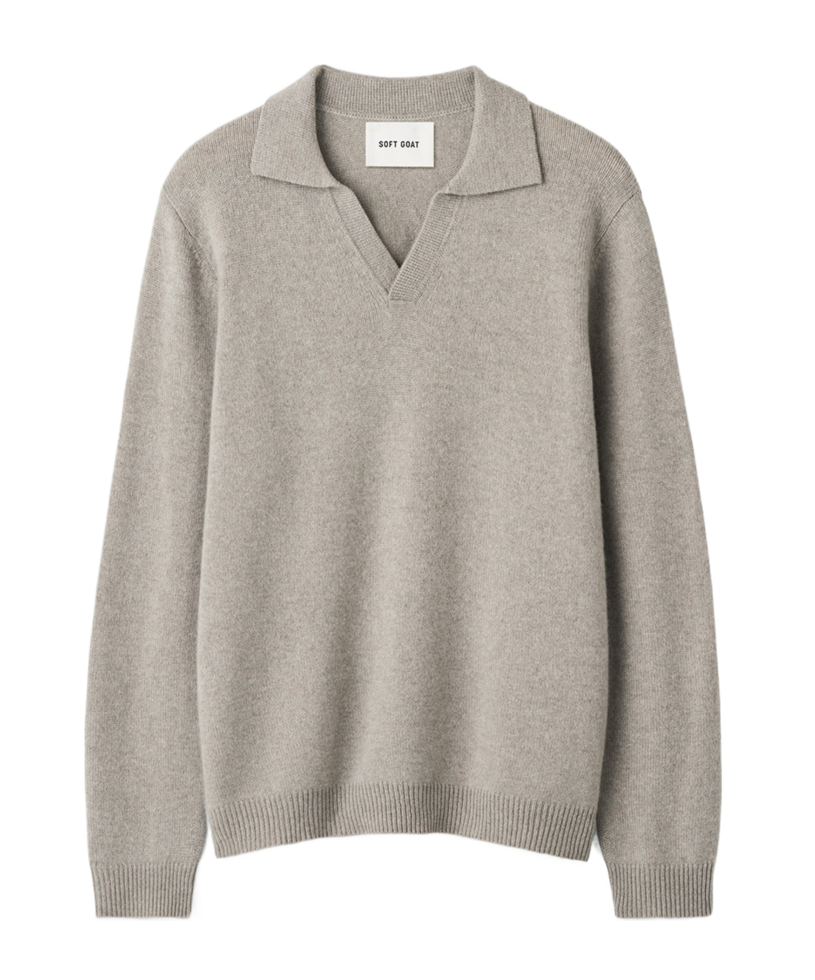 Soft Goat Long-sleeved Sweater In Gray
