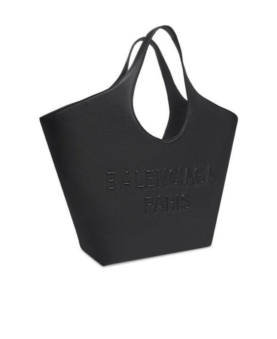 Balenciaga Woman Black Leather Medium Mary-kate Shopping Bag In Black