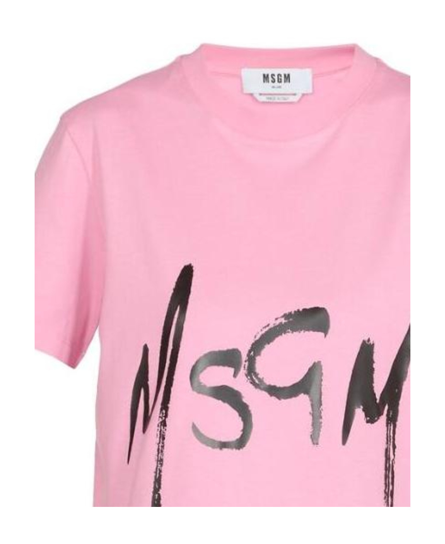 Msgm Logo Short-sleeved T-shirt In Pink