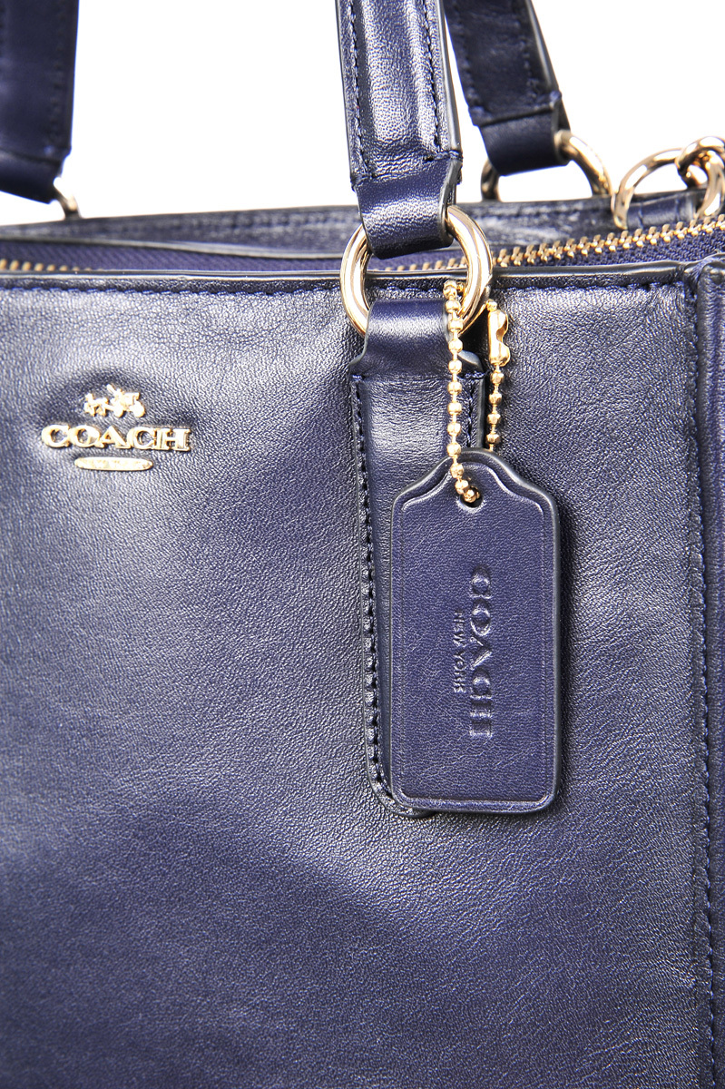 Coach Logo Zipper Satchel In Gray