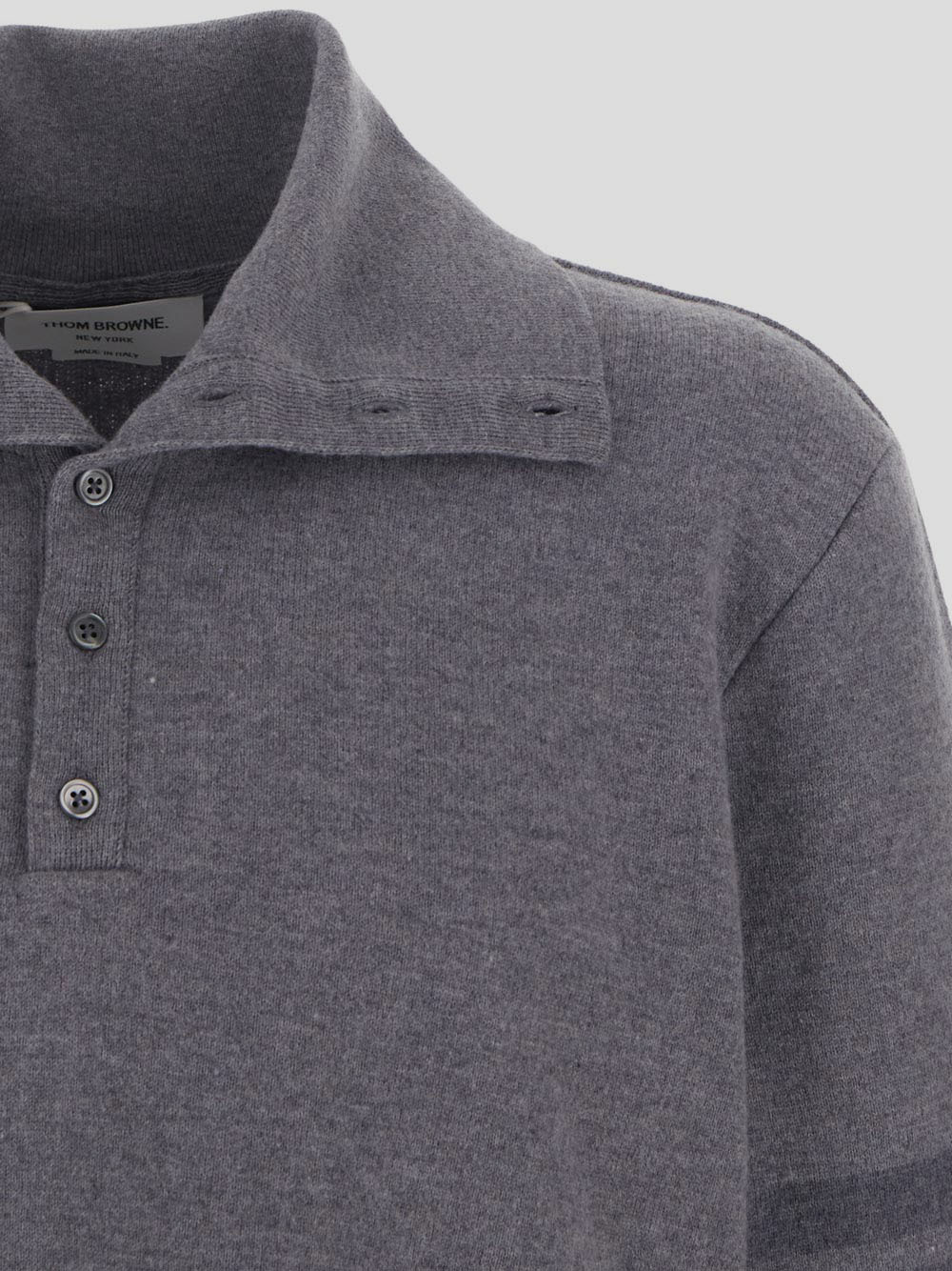 Thom Browne Stripe-detail Knit Jumper In Gray