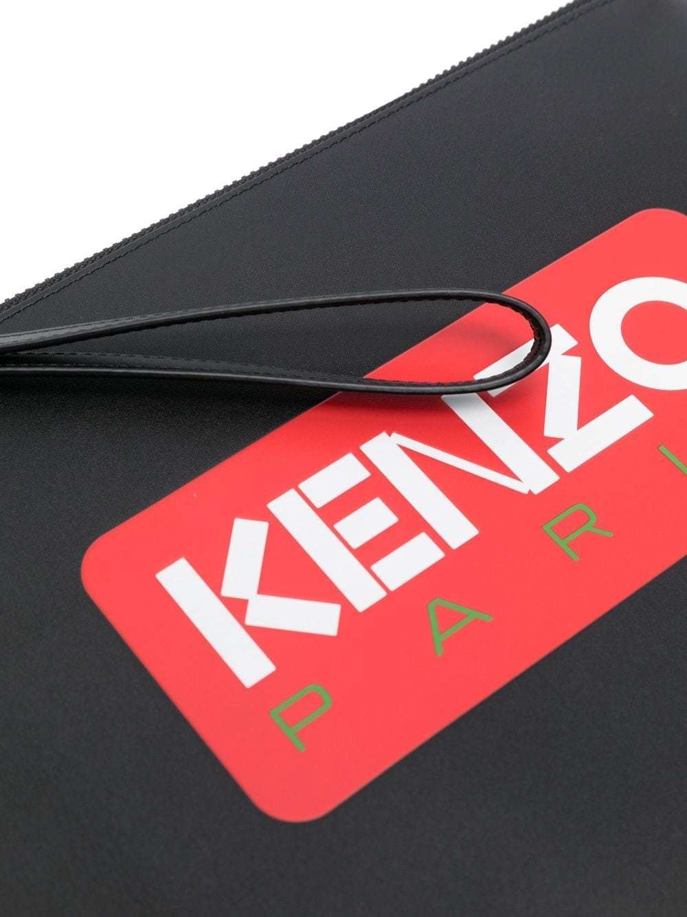 KENZO KENZO LOGO PRINTED ZIPPED LARGE CLUTCH BAG