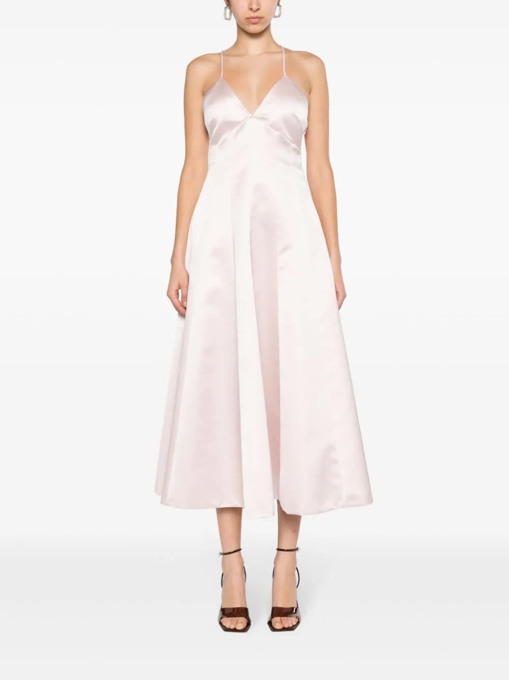 Shop Philosophy Di Lorenzo Serafini V-neck Suspender Dress In Pink