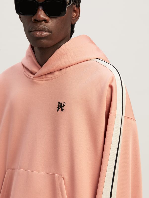 Palm Angels "track Sweatshirt With Contrasting Bands In Pink