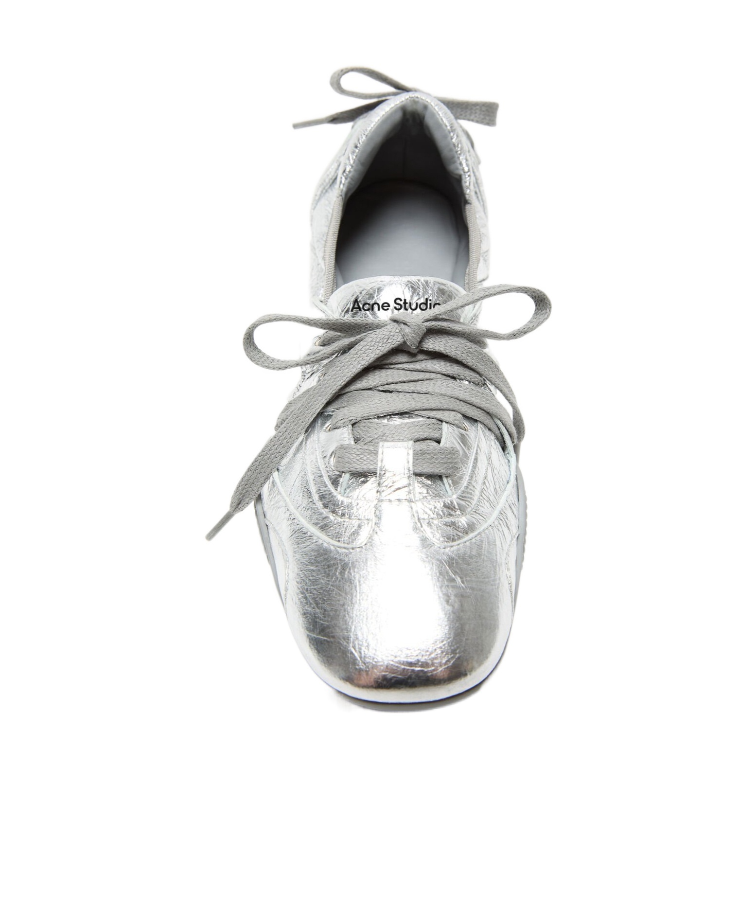 Acne Studios Ballerinas Aus Metallic-leder In Gray