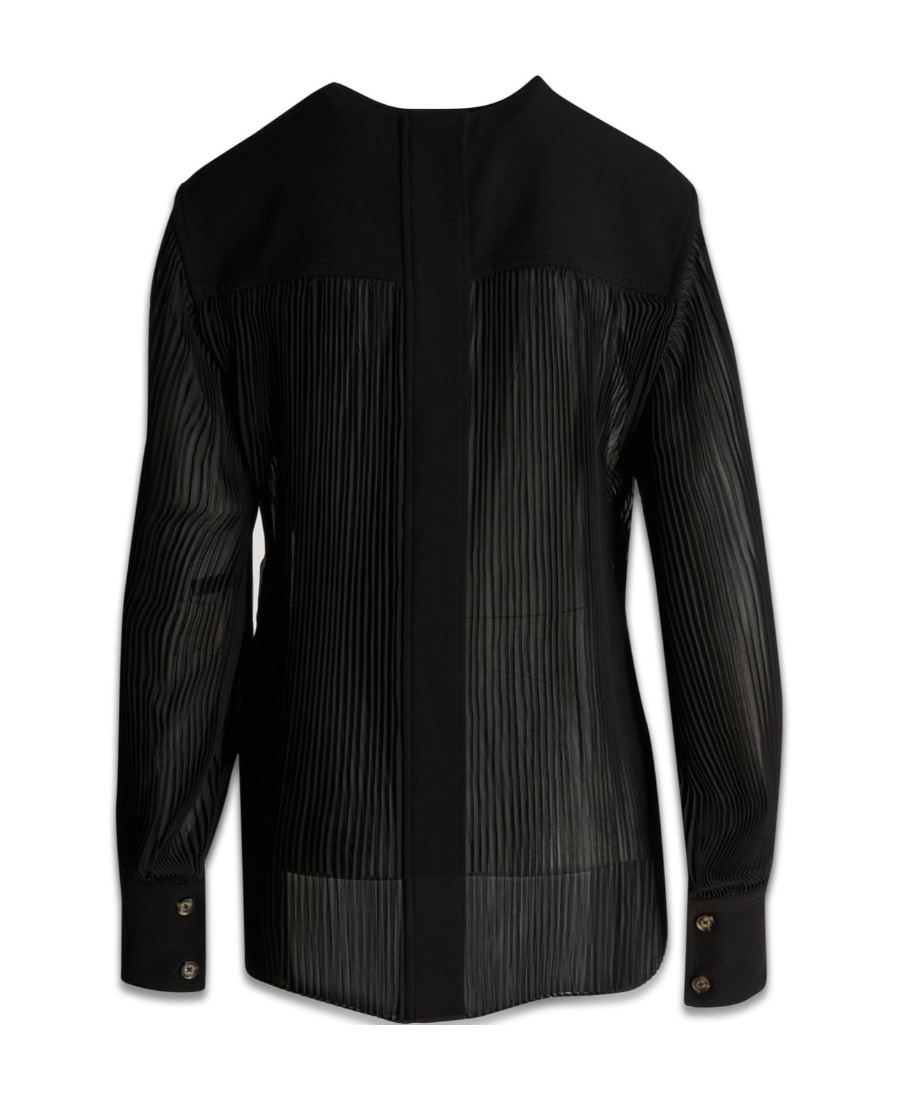 Shop Proenza Schouler Pleated Long-sleeved Shirt In Black