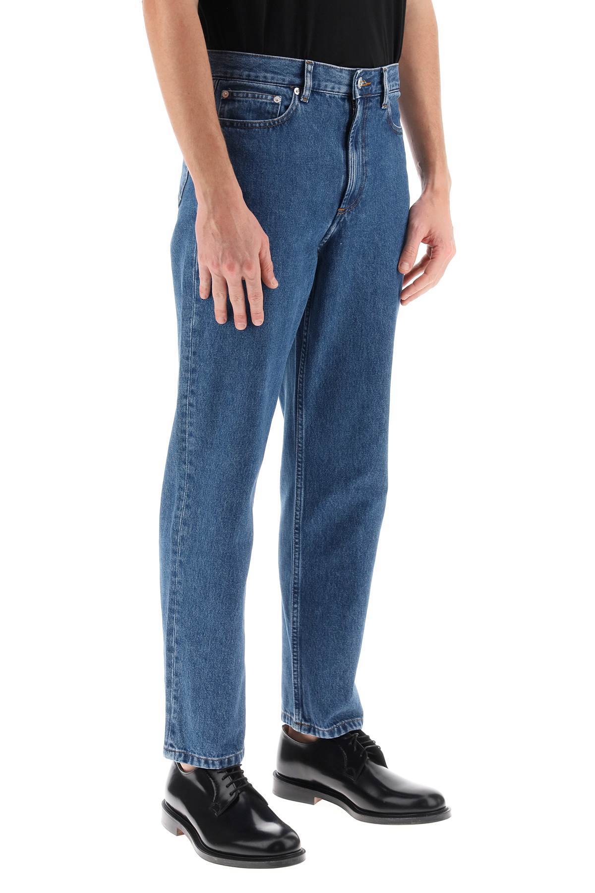 Apc Indigo Blue Cotton Straight-leg Jeans In Blue
