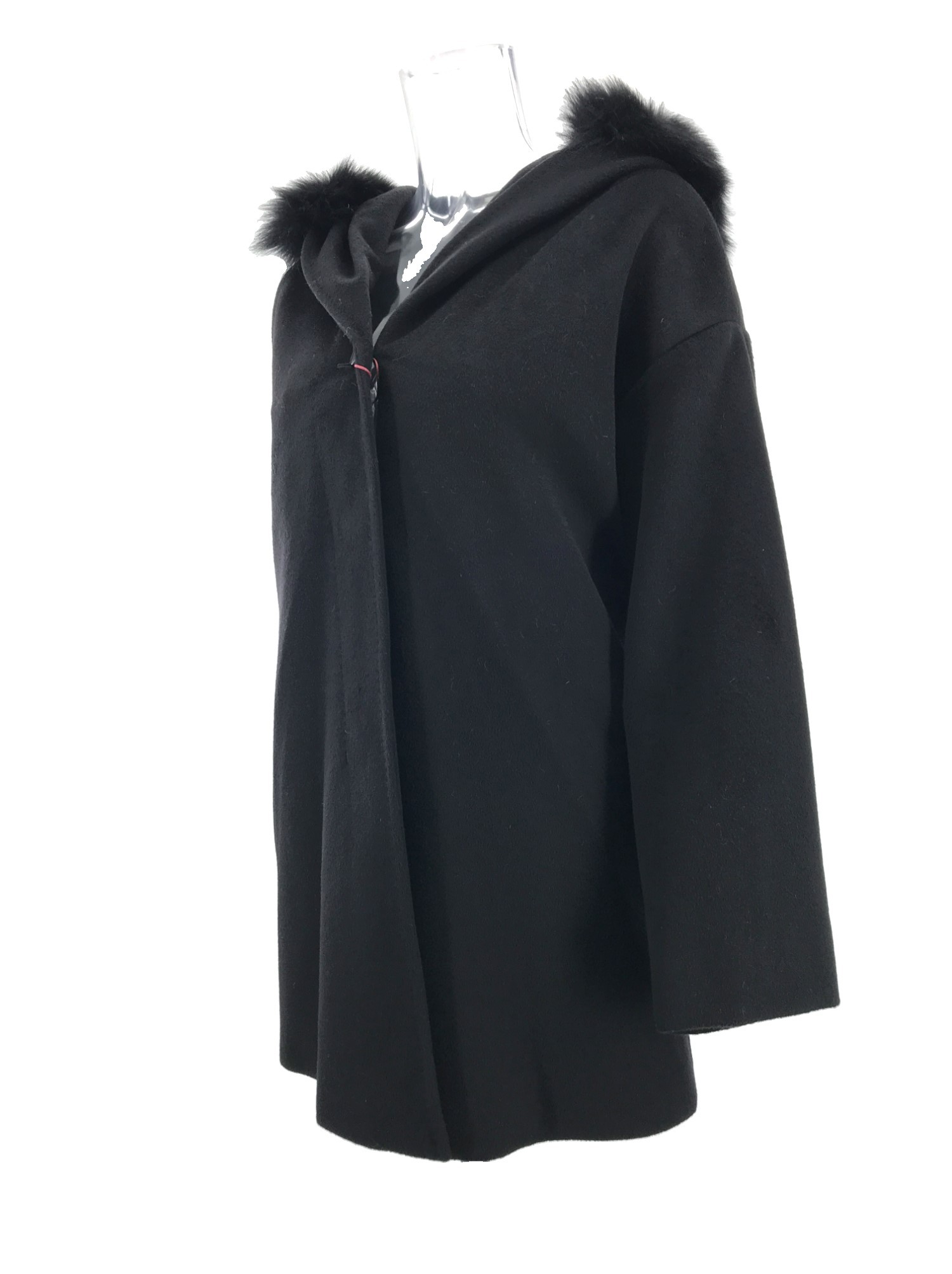 Max Mara Long-sleeved Hooded Coat In Black
