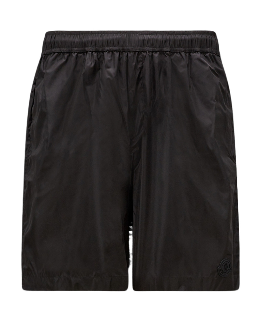 Moncler Logo-patch Swim Shorts In Black
