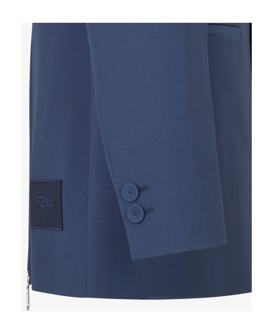 Fendi Peak-lapels Single-breasted Blazer In Blue