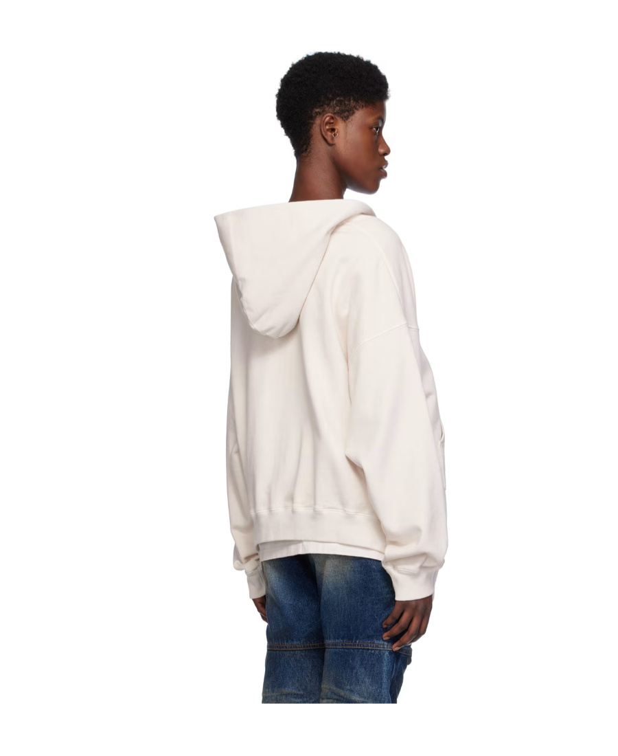 We11 Done White Printed Hoodie In White