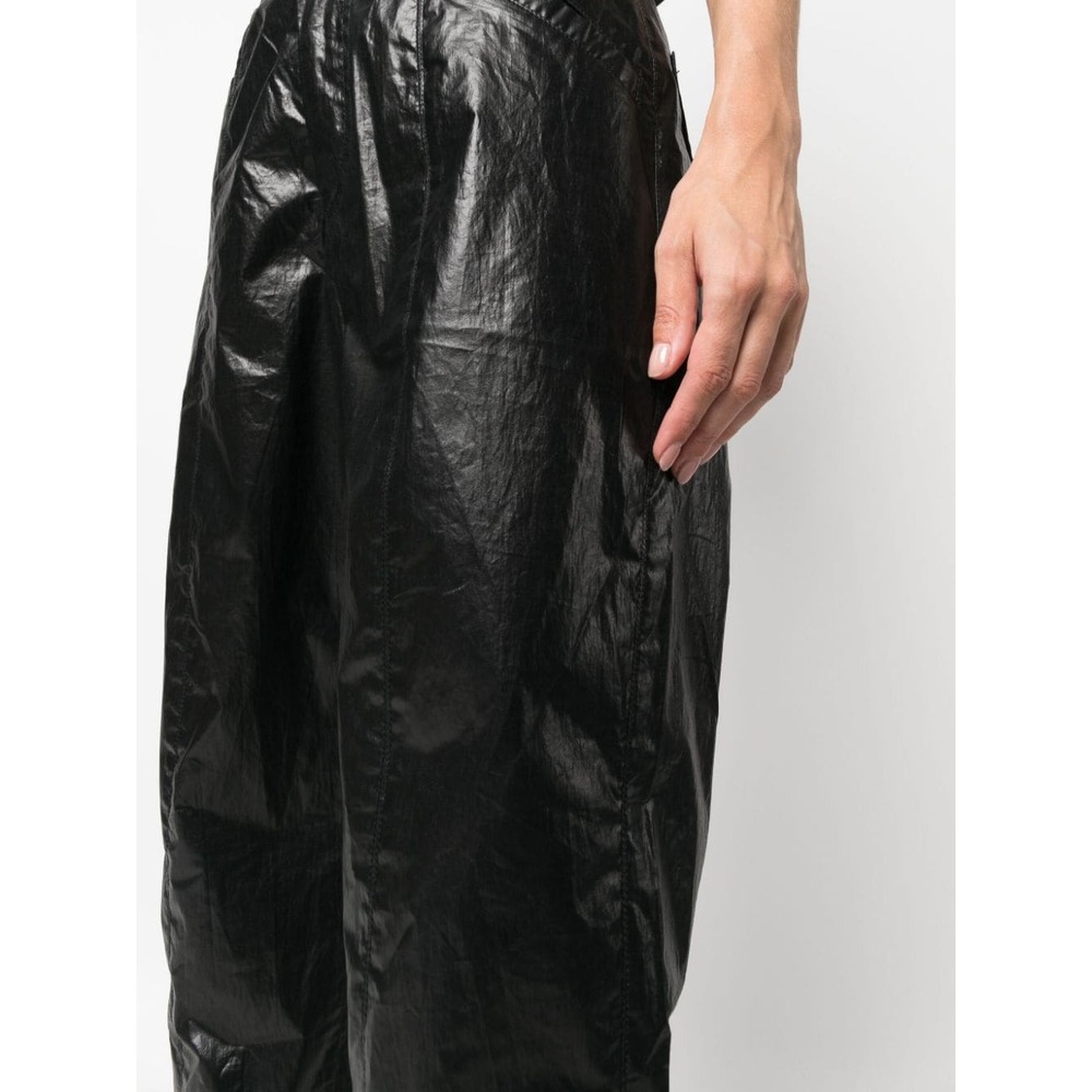 Isabel Marant Metallic-effect Straight-leg Trousers In Black