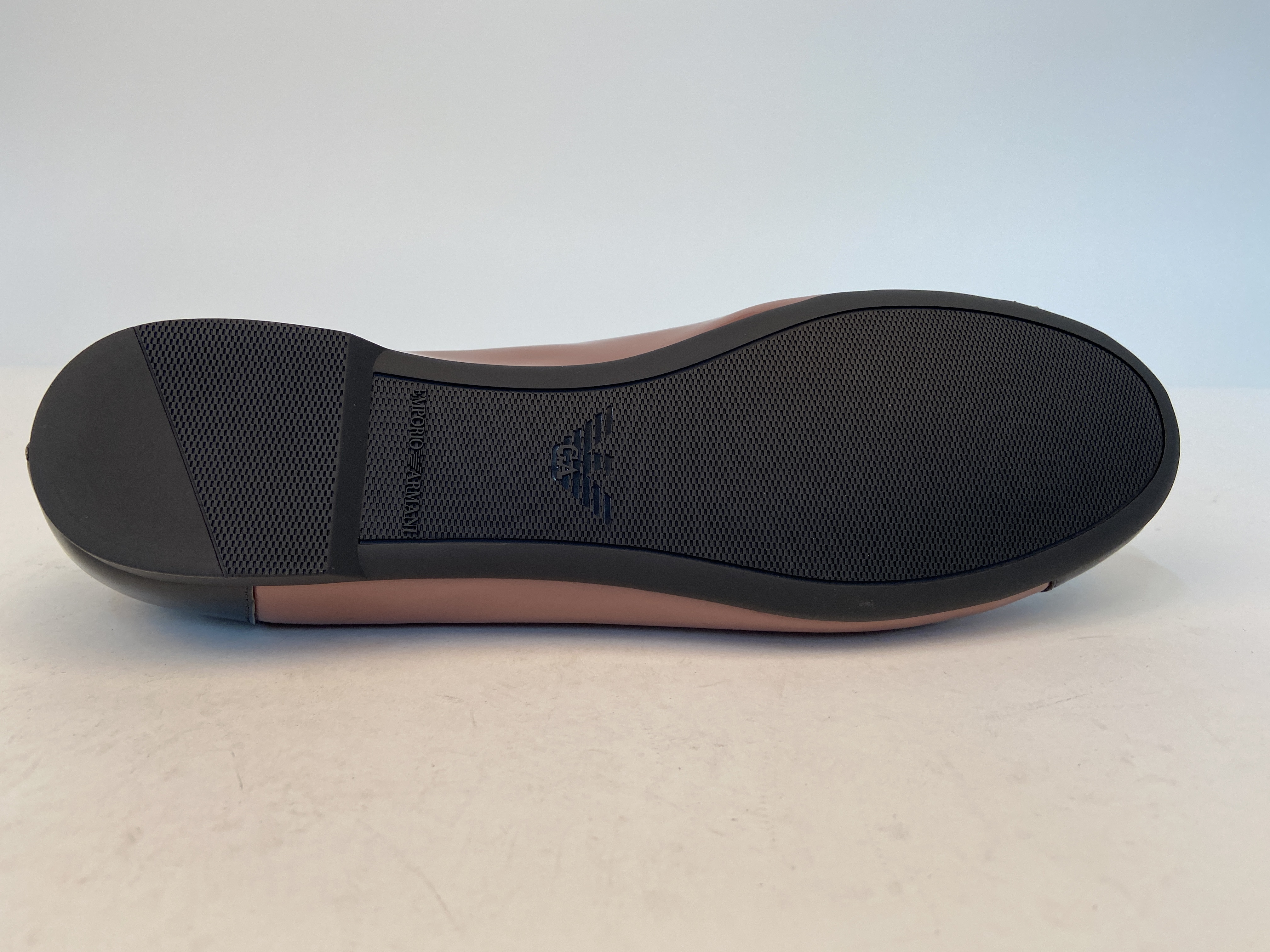 Emporio Armani Logo Flat Shoes In Brown