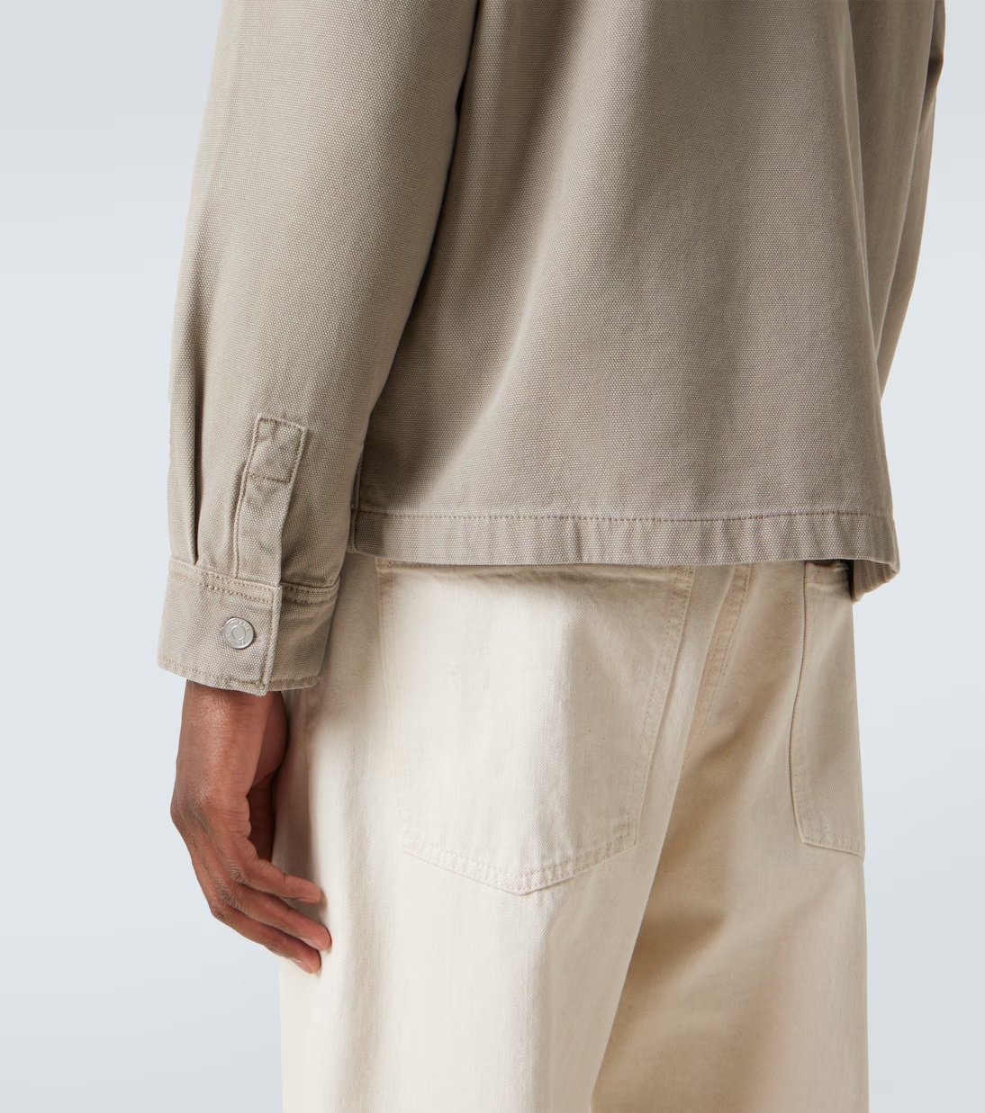 Frame Button-front Jacket In Gray