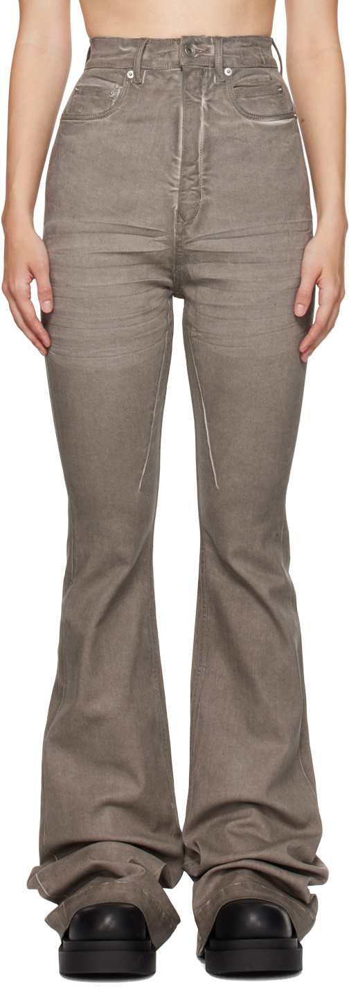 Rick Owens Drkshdw Gray Porterville Bolan Bootcut Jeans In Green