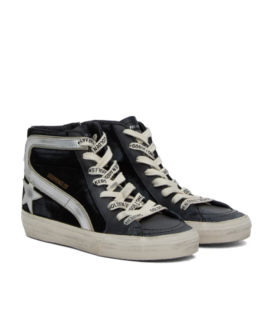 Golden Goose Star Pattern High Top Casual Shoes In Black