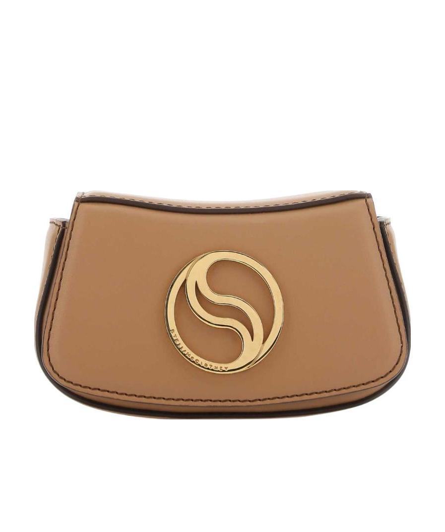 Stella Mccartney Logo Plaque Stapped Belt Bag In Brown