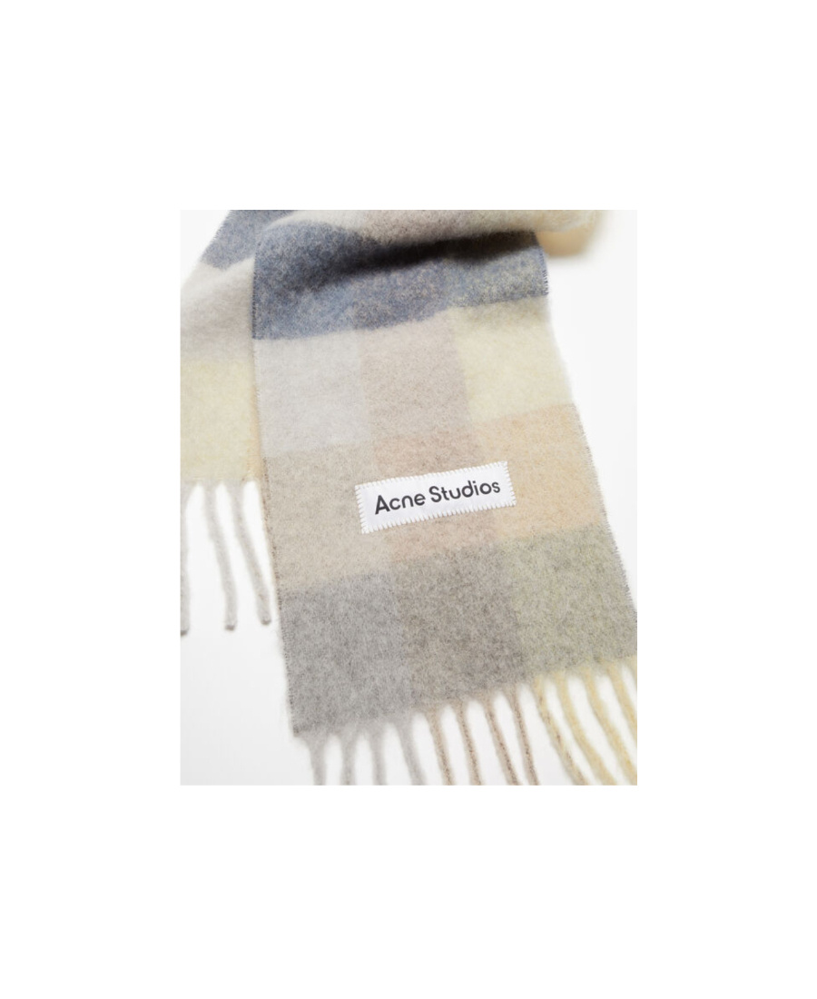 Acne Studios Bufanda Motivo Cuadros In Nude