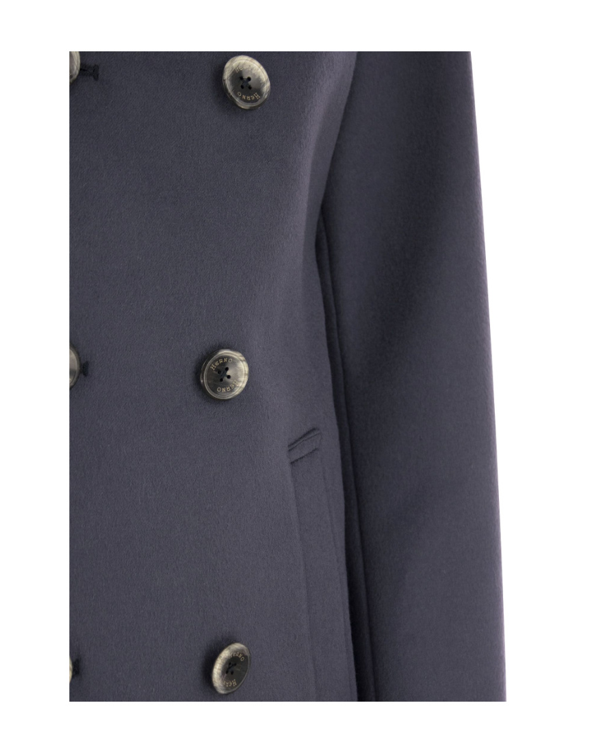 Herno Double-breasted Wool-cashmere Coat In Black