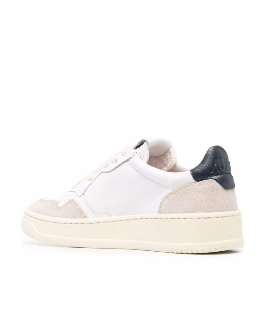 Autry Leather Sneakers With Contrast Heel Tab In White