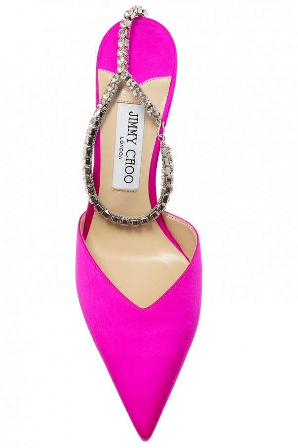 Jimmy Choo Saeda 100 Pink Satin Sandals In Pink
