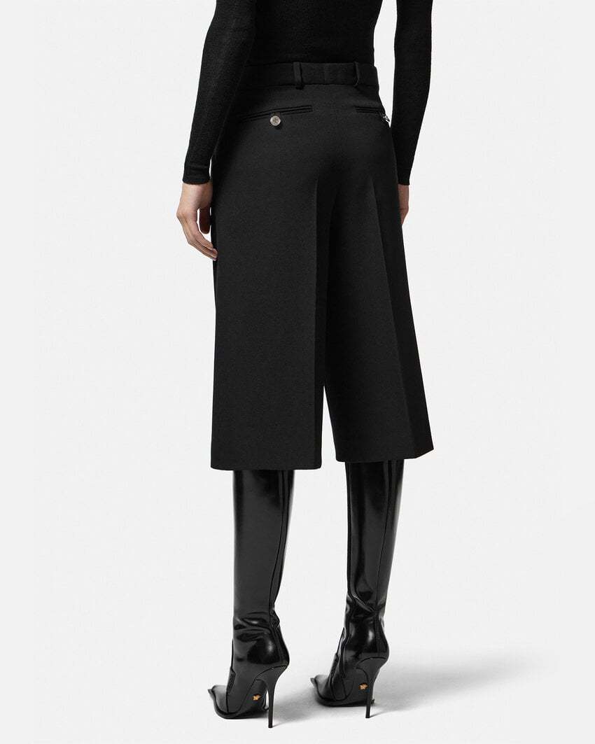 Versace Grain De Poudre Bermuda Shorts In Black