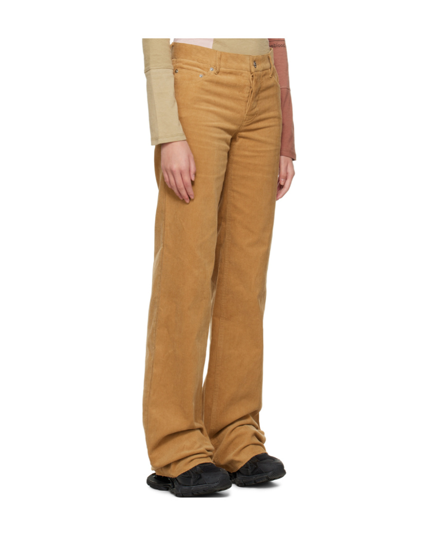 We11 Done Logo Casual Pants In Brown