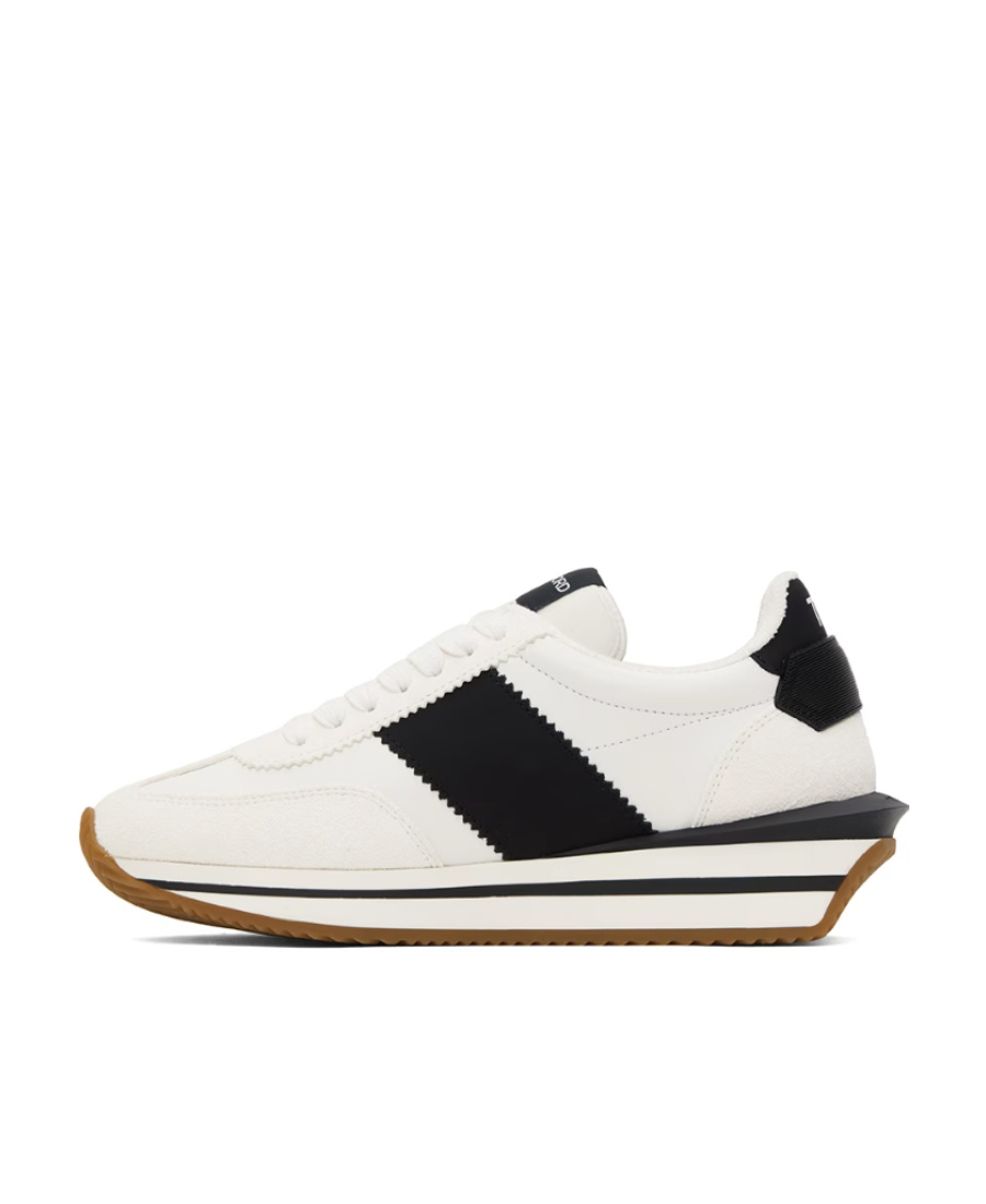 Tom Ford Logo-patch Lace-up Sneakers In White
