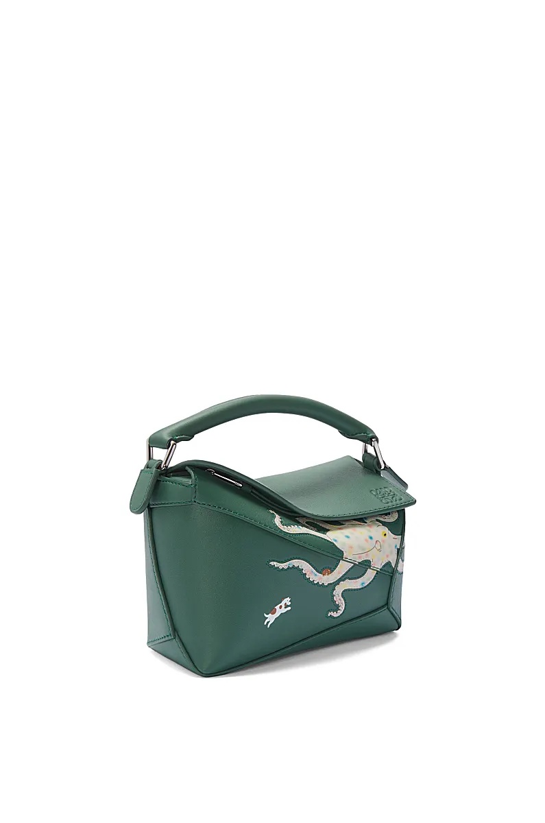 Loewe X Suna Fujita Puzzle Edge Octopus Mini Crossbody Bag In Green