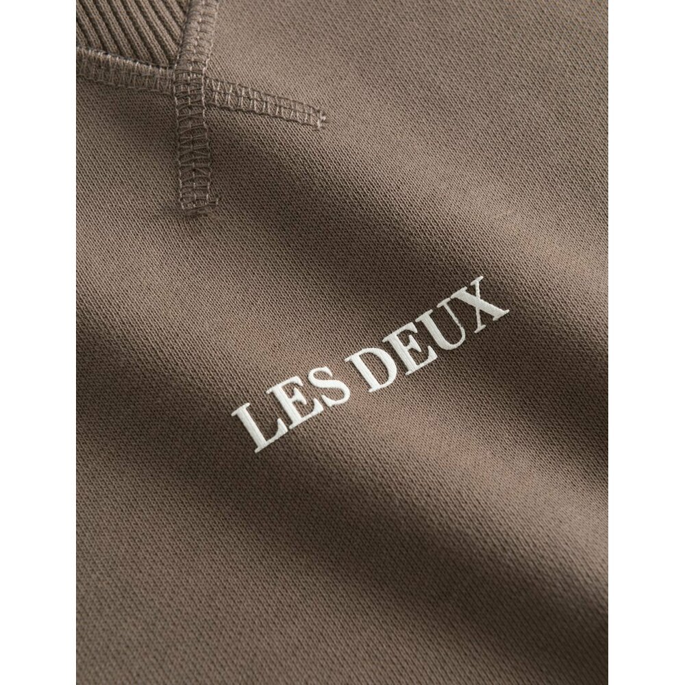 Les Deux Round Collar Long Sleeve Sweater In Brown