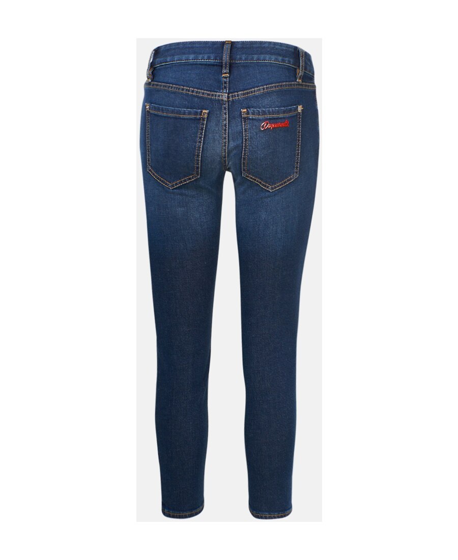 Dsquared2 Logo Apliqué Mid Rise Jeans In Blue