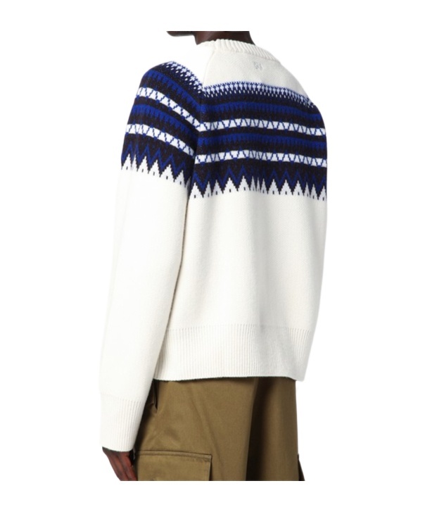 Shop Wales Bonner Mist Fair Isle Sweater In White