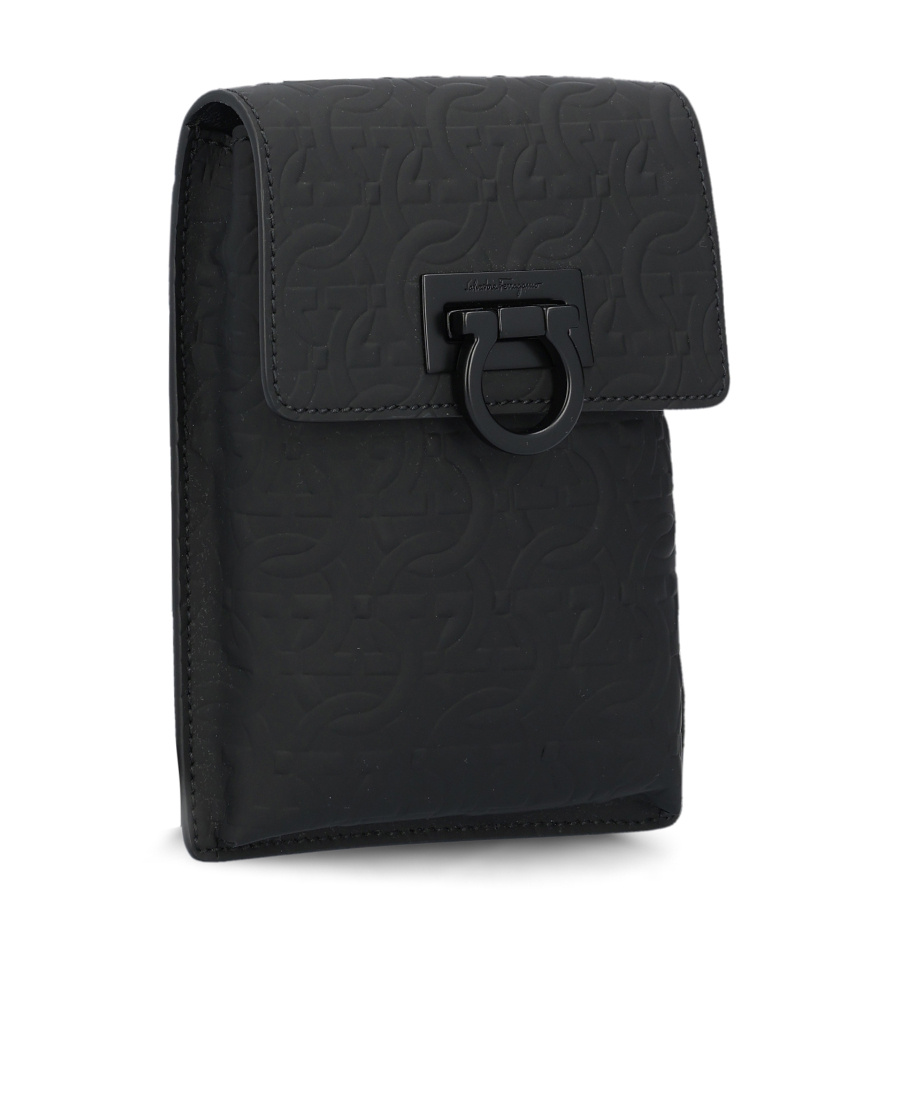 Ferragamo Logo Flip Satchel In Black