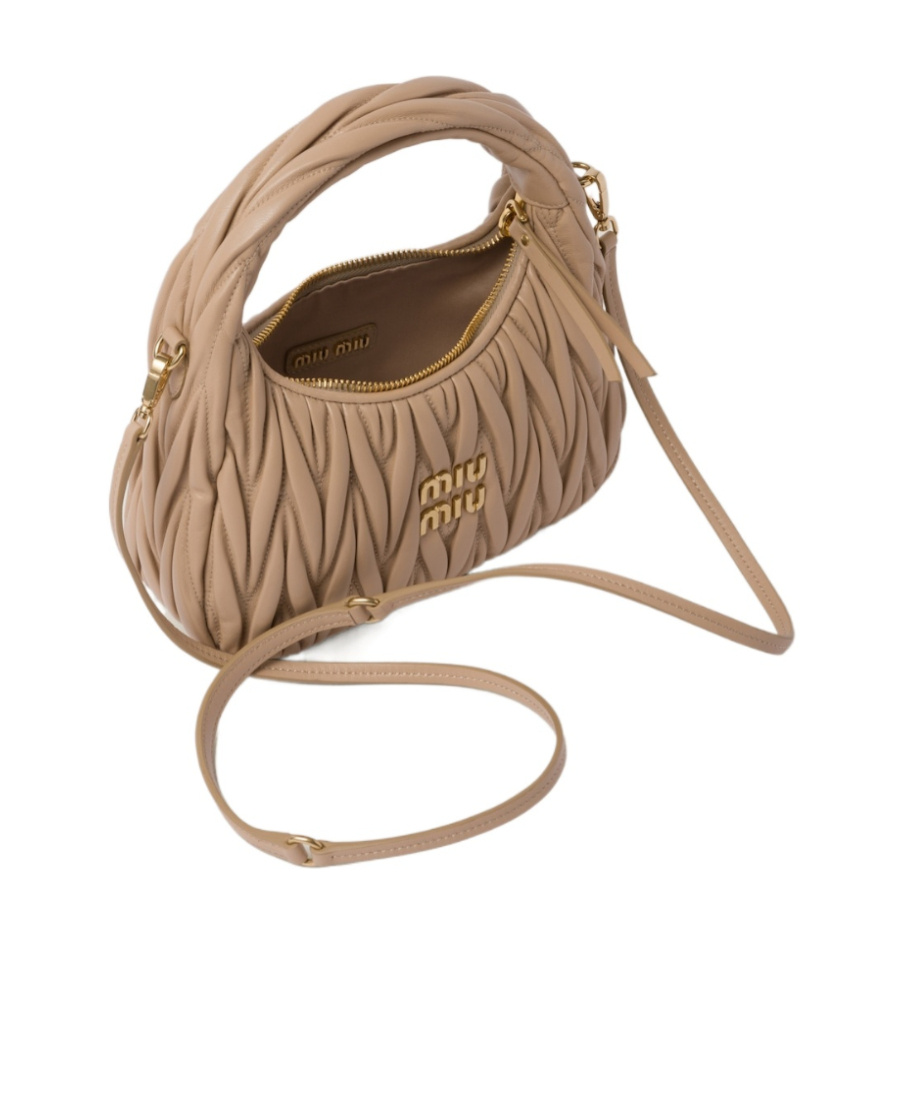 Miu Miu Wander Matelassé Mini Bag In Neutral
