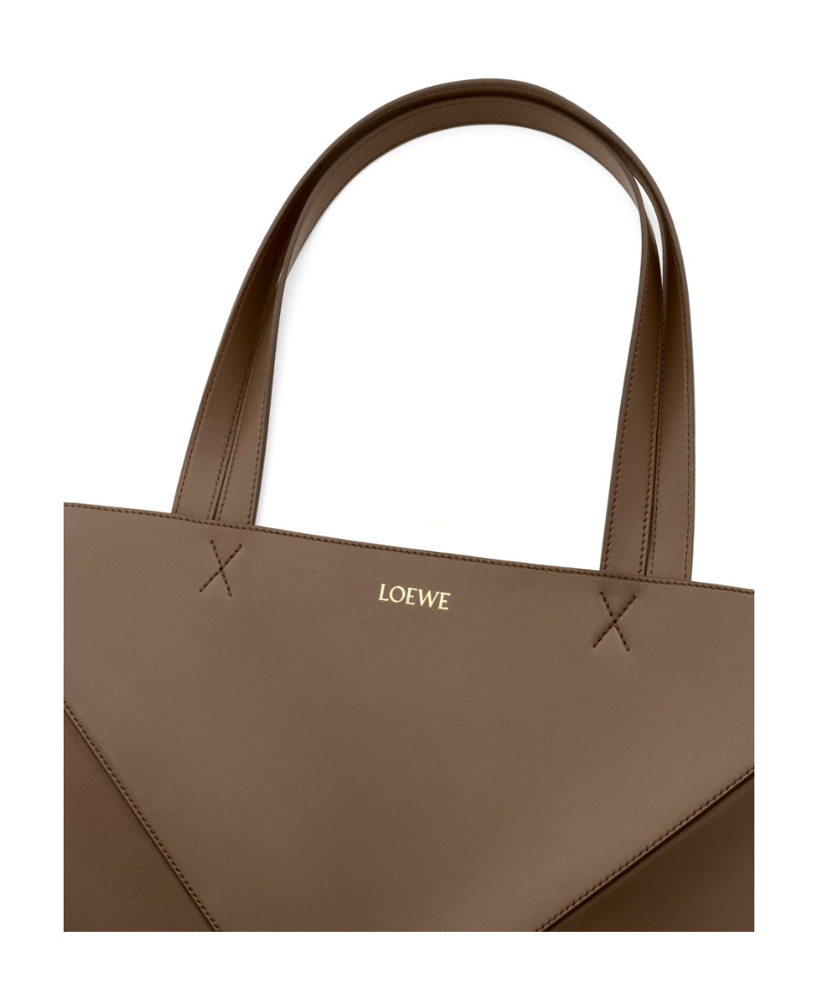 Loewe Puzzle Fold Large Tote Bag In Brown